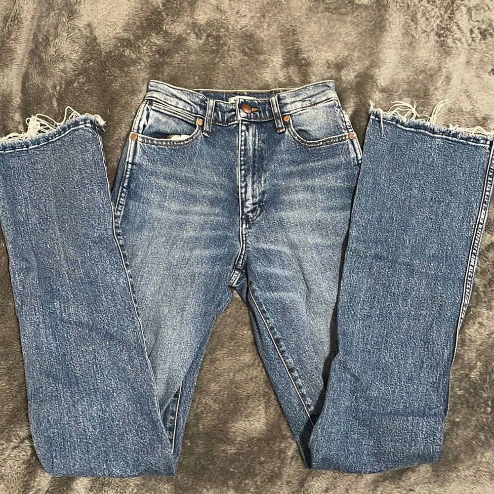 wrangler high rise boot cut jeans